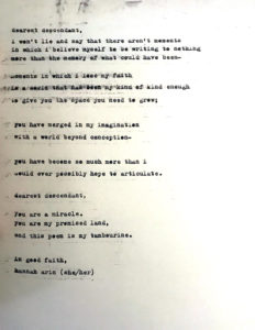 a smudged, yellowed typewritten page containing text that is transcribed below
